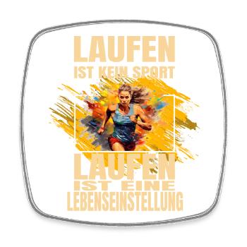 Laufen ist kein Sport... - Viereckiger Kühlschrankmagnet - Weiß - Vorne