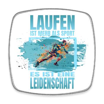 Laufen ist mehr als Sport - Viereckiger Kühlschrankmagnet - Weiß - Vorne