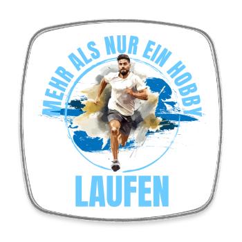 Laufen: Mehr als nur ein Hobby - Viereckiger Kühlschrankmagnet - Weiß - Vorne