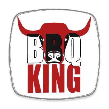 Cornes de taureau BBQ King - Magnet carré - blanc - Devant