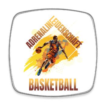 Adrenalin - Leidenschaft - Basketball - Viereckiger Kühlschrankmagnet - Weiß - Vorne