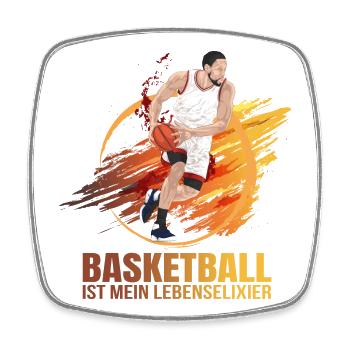 Basketball ist mein Lebenselixier - Viereckiger Kühlschrankmagnet - Weiß - Vorne