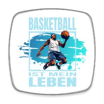 Basketball ist mein Leben - Viereckiger Kühlschrankmagnet - Weiß - Vorne