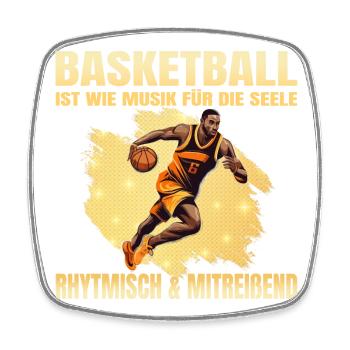 Basketball ist wie Musik für die Seele - Viereckiger Kühlschrankmagnet - Weiß - Vorne