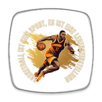 Basketball ist kein Sport es ist ein... - Viereckiger Kühlschrankmagnet - Weiß - Vorne