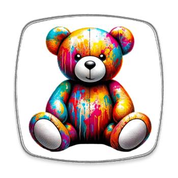 Orso orsacchiotto Teddy Bear - Square fridge magnet - white - Front