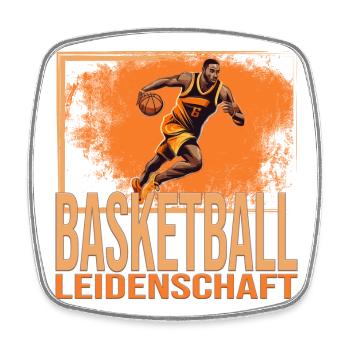 Basketball Leidenschaft - Viereckiger Kühlschrankmagnet - Weiß - Vorne
