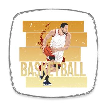 Basketball - Viereckiger Kühlschrankmagnet - Weiß - Vorne