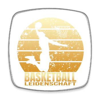 Basketball Leidenschaft - Viereckiger Kühlschrankmagnet - Weiß - Vorne