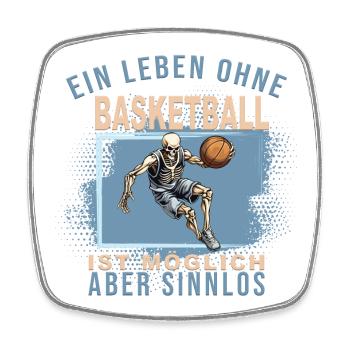 Ein Leben ohne Basketball ist möglich... - Viereckiger Kühlschrankmagnet - Weiß - Vorne