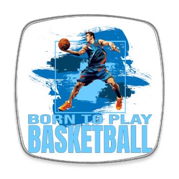 Born to play - Basketball - Viereckiger Kühlschrankmagnet - Weiß - Vorne
