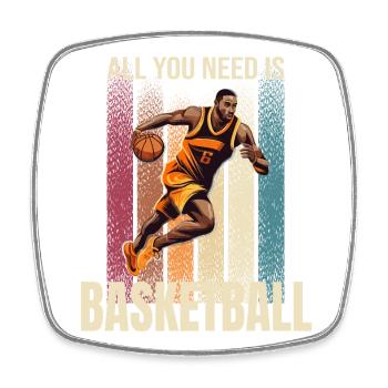 All you Need is Basketball - Viereckiger Kühlschrankmagnet - Weiß - Vorne