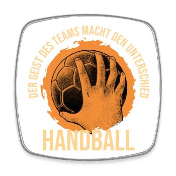 Handball:Der Geist des Teams macht den Unterschied - Viereckiger Kühlschrankmagnet - Weiß - Vorne