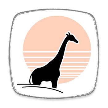 Giraffe vor Sonne - Viereckiger Kühlschrankmagnet - Weiß - Vorne