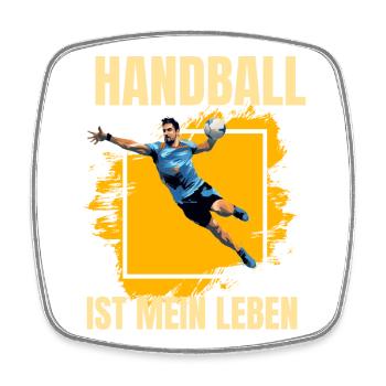 Handball ist mein Leben - Viereckiger Kühlschrankmagnet - Weiß - Vorne