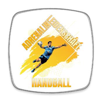 Adrenalin - Leidenschaft - Handball - Viereckiger Kühlschrankmagnet - Weiß - Vorne