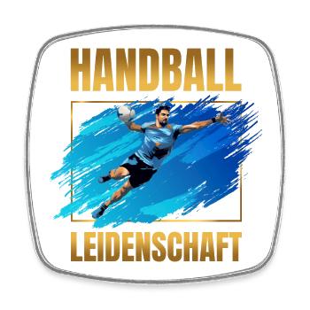 Handball Leidenschaft - Viereckiger Kühlschrankmagnet - Weiß - Vorne