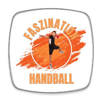 Faszination Handball - Viereckiger Kühlschrankmagnet - Weiß - Vorne