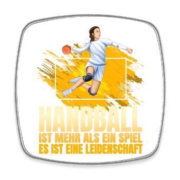 Handball ist mehr als ein Spiel es ist eine... - Viereckiger Kühlschrankmagnet - Weiß - Vorne