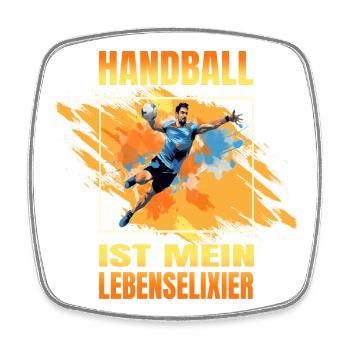 Handball ist mein Lebenselixier - Viereckiger Kühlschrankmagnet - Weiß - Vorne