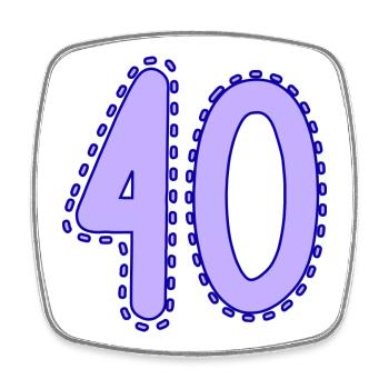 40. 40 JAHRE. 40. JAHRESTAG. 40-JÄHRIGES JUBILÄUM. - Viereckiger Kühlschrankmagnet - Weiß - Vorne