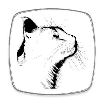 Cat Silhouette - Square fridge magnet - white - Front