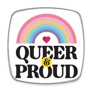 LGBT Pride Month - Queer und stolz - Viereckiger Kühlschrankmagnet - Weiß - Vorne