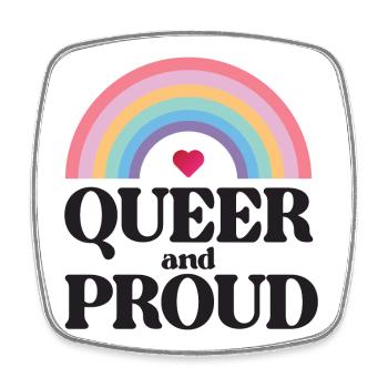 LGBT Pride Month - Queer und stolz - Viereckiger Kühlschrankmagnet - Weiß - Vorne