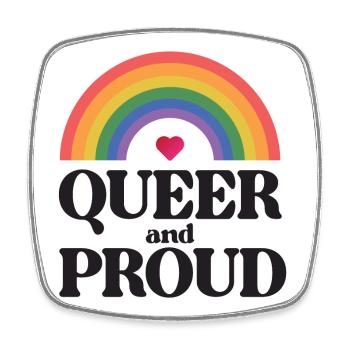 LGBT Pride Month - Queer und stolz - Viereckiger Kühlschrankmagnet - Weiß - Vorne