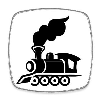 Locomotive Graphics - Square fridge magnet - white - Front