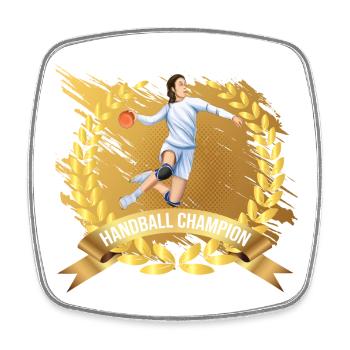 Handball Champion - Viereckiger Kühlschrankmagnet - Weiß - Vorne