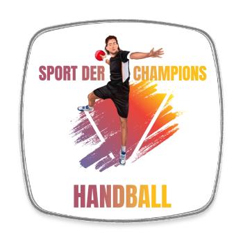 Sport der Champions - Handball - Viereckiger Kühlschrankmagnet - Weiß - Vorne
