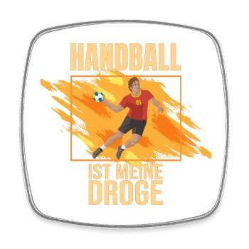 Handball ist meine Droge - Viereckiger Kühlschrankmagnet - Weiß - Vorne