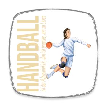 Handball ist der Adrenalinkick den ich brauch... - Viereckiger Kühlschrankmagnet - Weiß - Vorne