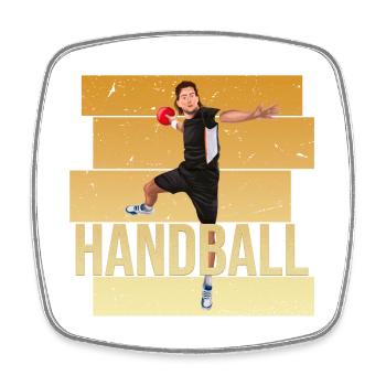 Handball - Viereckiger Kühlschrankmagnet - Weiß - Vorne