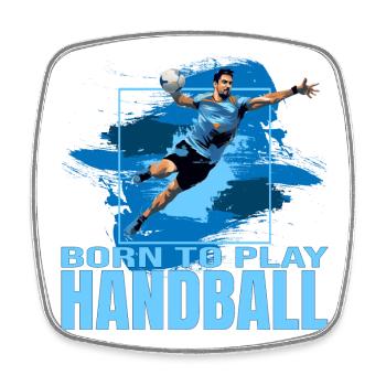 Born to play Handball - Viereckiger Kühlschrankmagnet - Weiß - Vorne