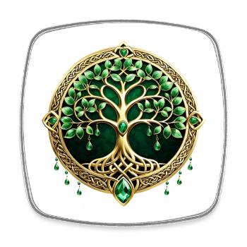 The tree of life with Celtic knots. - Square fridge magnet - white - Front