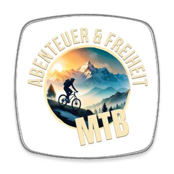 Abenteuer & Freiheit - MTB - Viereckiger Kühlschrankmagnet - Weiß - Vorne