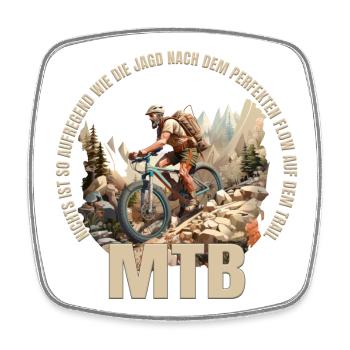 Nichts ist so Aufregend wie die Jagd... - MTB - Viereckiger Kühlschrankmagnet - Weiß - Vorne