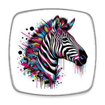 Zebra - Viereckiger Kühlschrankmagnet - Weiß - Vorne
