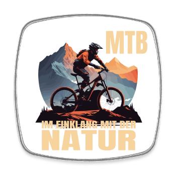 MTB - Im Einklang mit der Natur - Viereckiger Kühlschrankmagnet - Weiß - Vorne