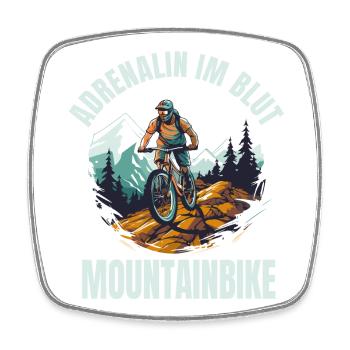 Adrenalin im Blut - Mountainbike - Viereckiger Kühlschrankmagnet - Weiß - Vorne