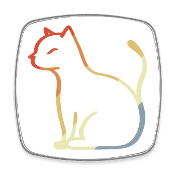 Cat Vintage - Square fridge magnet - white - Front