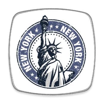 Statue of Liberty Roundel NYC - Square fridge magnet - white - Front