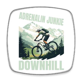 Adrenalin Junkie - MTB Downhill - Viereckiger Kühlschrankmagnet - Weiß - Vorne