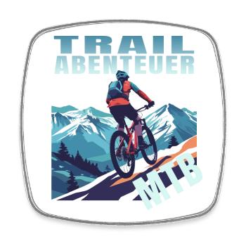 Trail Abenteuer - Viereckiger Kühlschrankmagnet - Weiß - Vorne