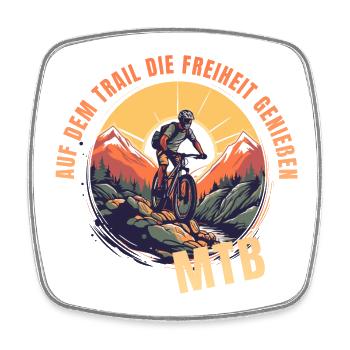 Auf dem Trail die Freiheit genießen - Viereckiger Kühlschrankmagnet - Weiß - Vorne