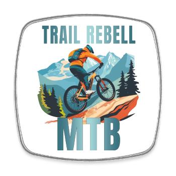 Mountainbike - Trail Rebell - Viereckiger Kühlschrankmagnet - Weiß - Vorne