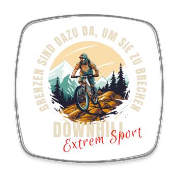 MTB: Grenzen sind dazu da, um sie zu brechen - Viereckiger Kühlschrankmagnet - Weiß - Vorne