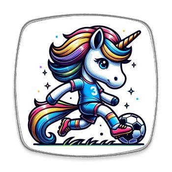 Fans de licornes de football Licornes de football Licorne - Magnet carré - blanc - Devant